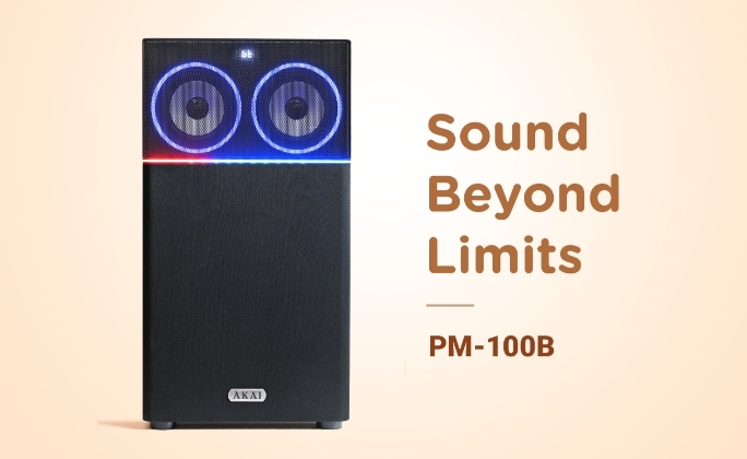 Akai Bluetooth Party Speaker with Dual Wireless Mic UltraBoom-100