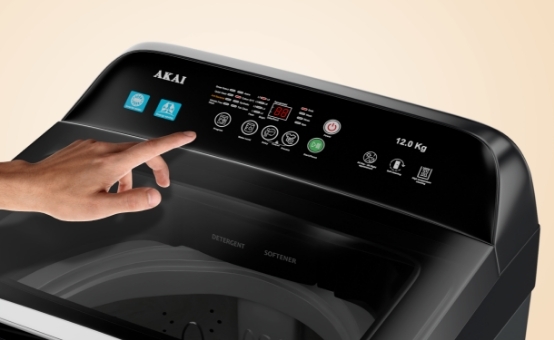 Akai 8 KG Fully Automatic Top Load Washing Machine (Dark Grey)