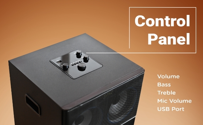Akai Bluetooth Party Speaker with Dual Wireless Mic UltraBoom-100