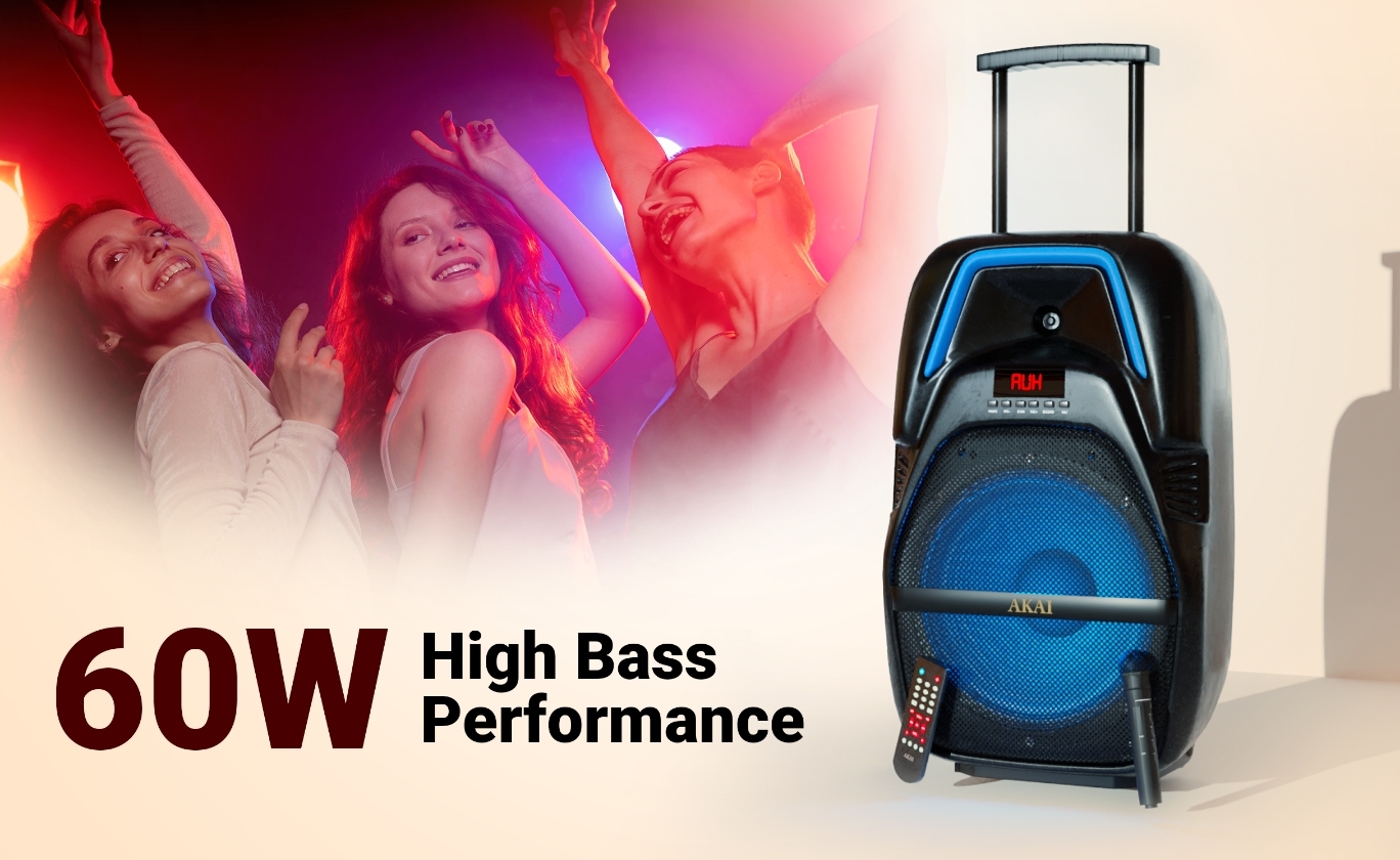 Akai PM-100P Wireless Party Speaker 100W