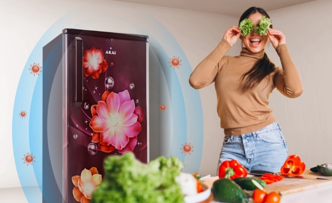 Akai 215L Single Door Refrigerator AKDD2352-PPFB | AKAI India