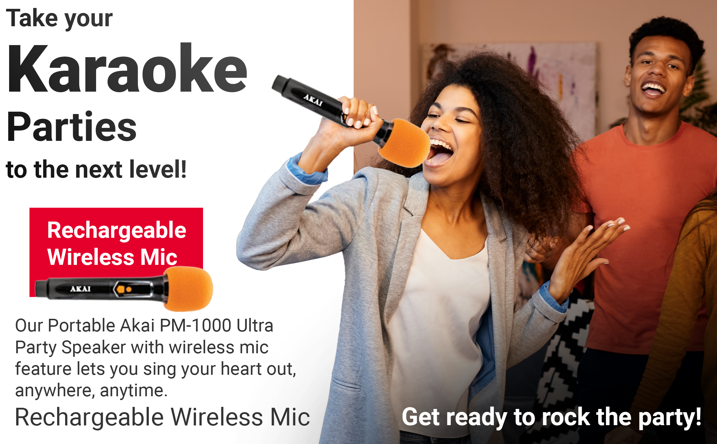 Akai PM-100P Wireless Party Speaker 100W
