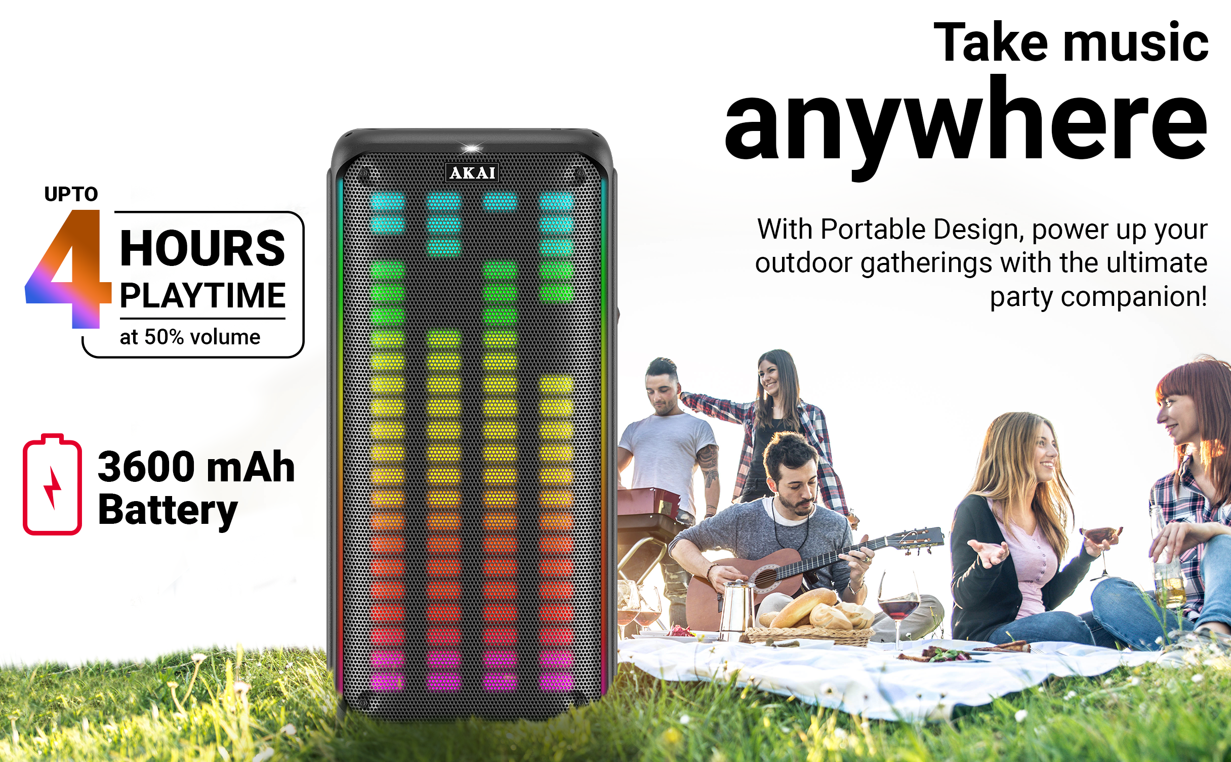 Akai PM-100P Wireless Party Speaker 100W