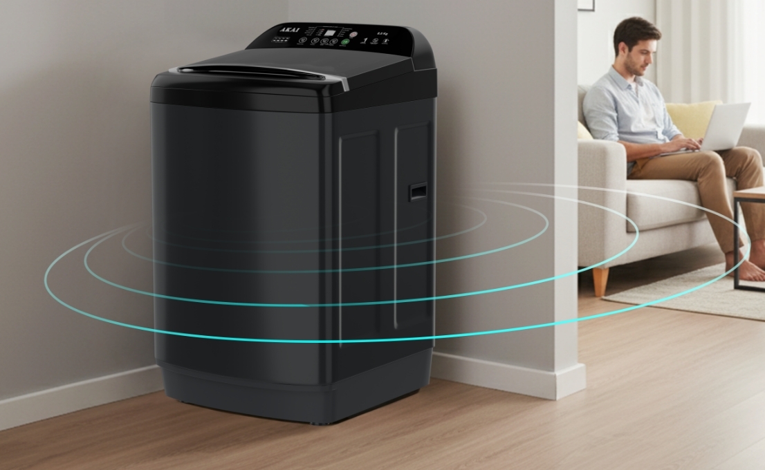 Akai 8 KG Fully Automatic Top Load Washing Machine (Dark Grey)