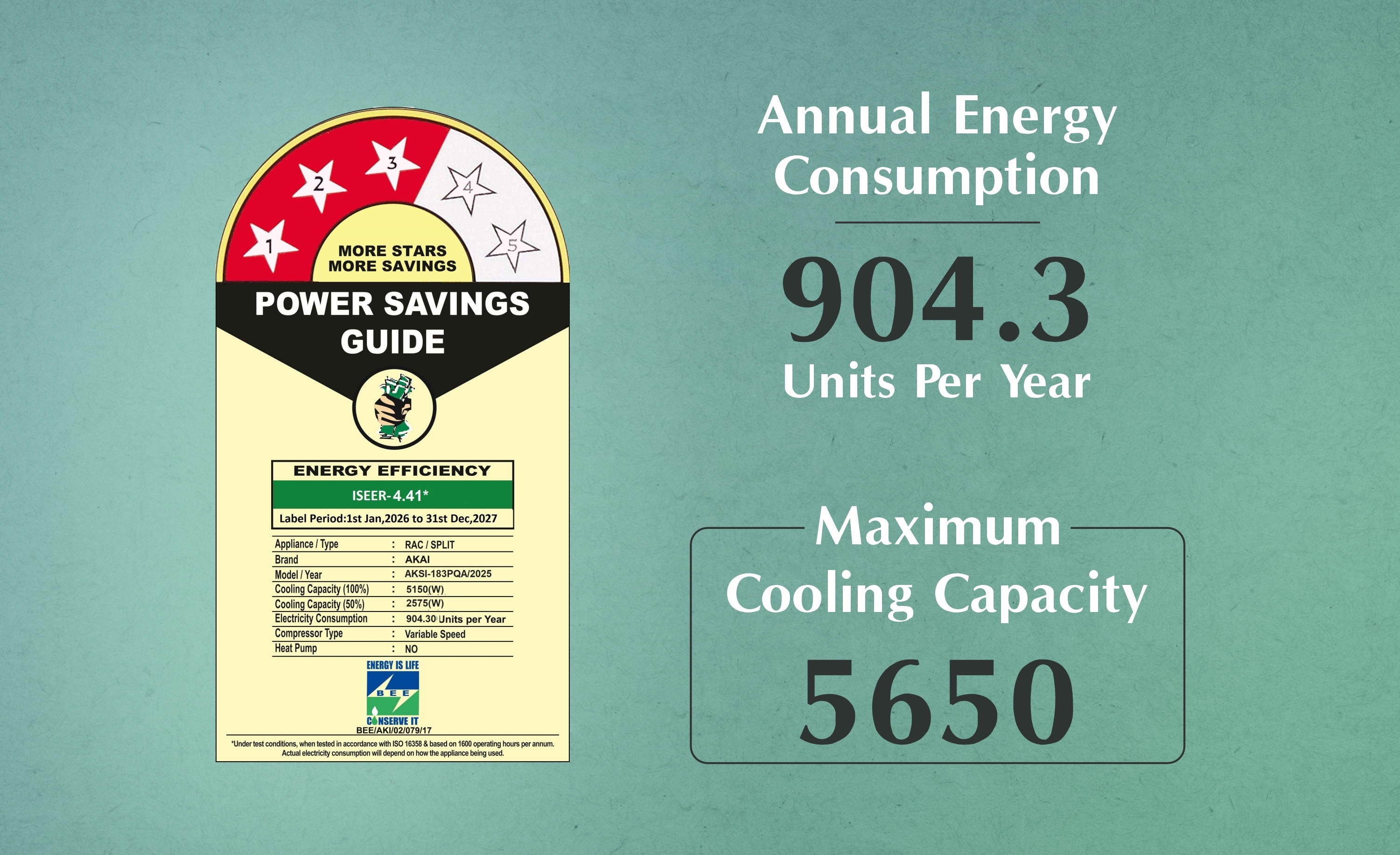 Akai 1.5 Ton 3 Star Inverter Blue Strip AC