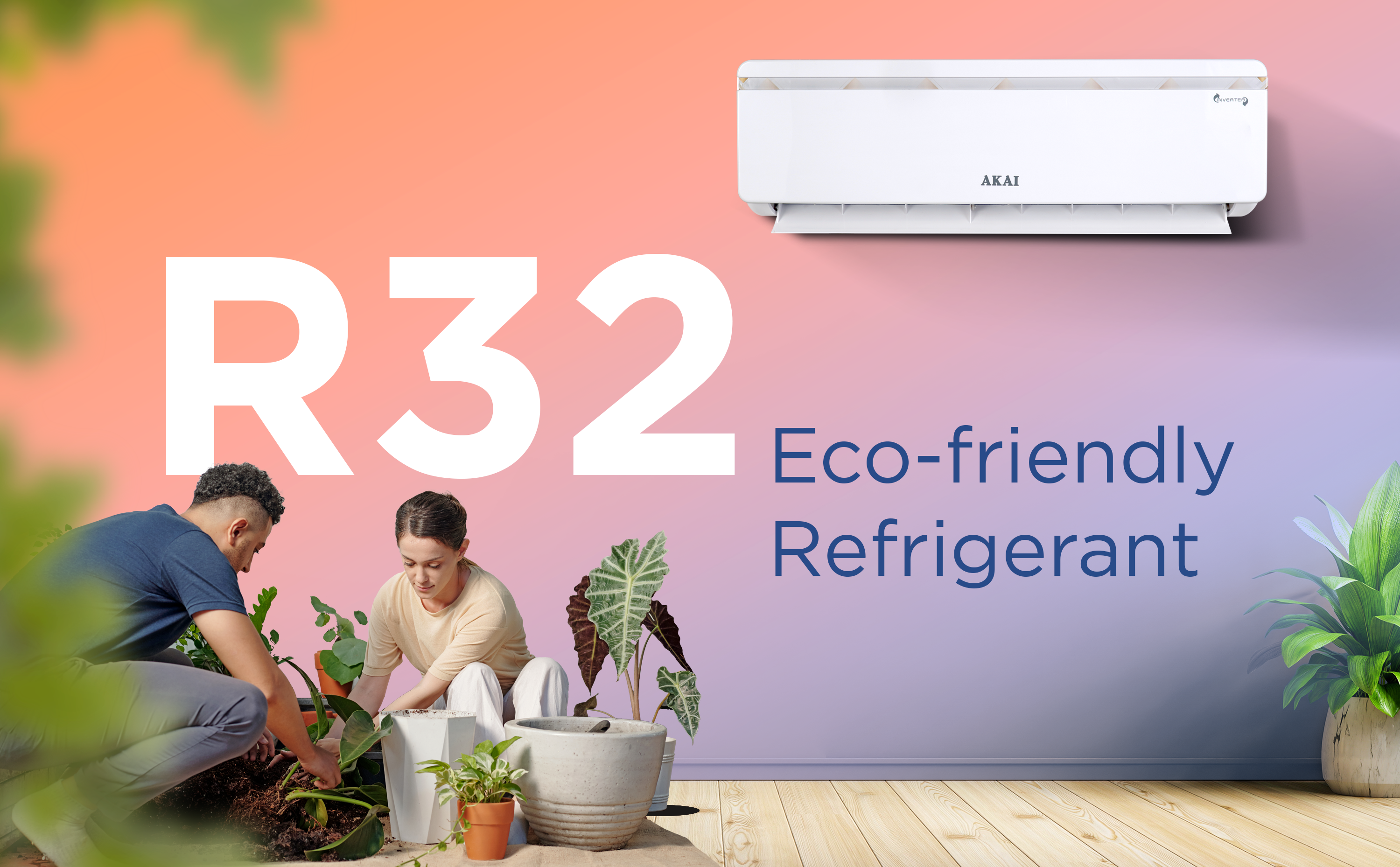 Akai 1.5 Ton 3 Star Inverter Blue Strip AC