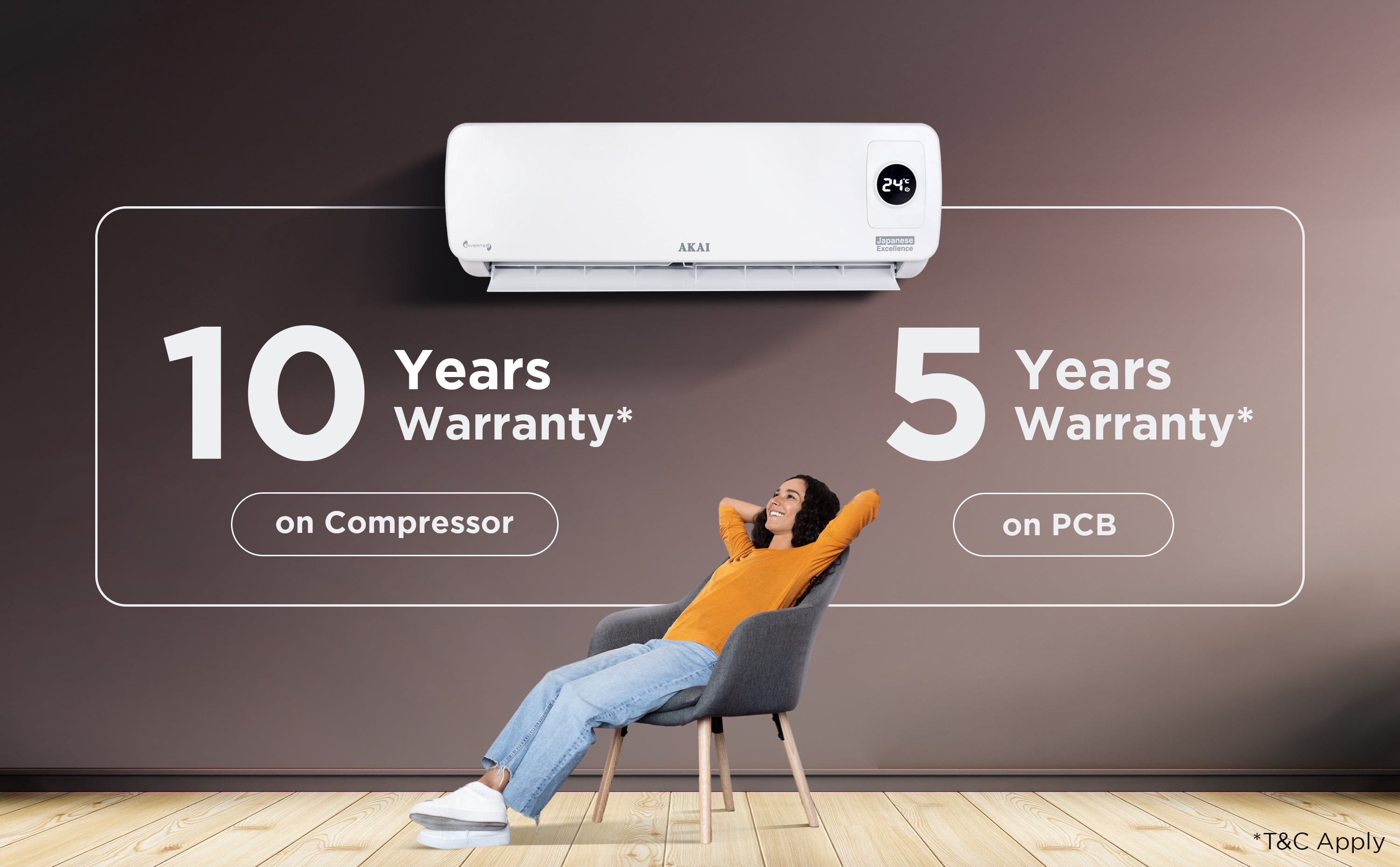 Akai 1.5 Ton 3 Star Inverter Blue Strip AC