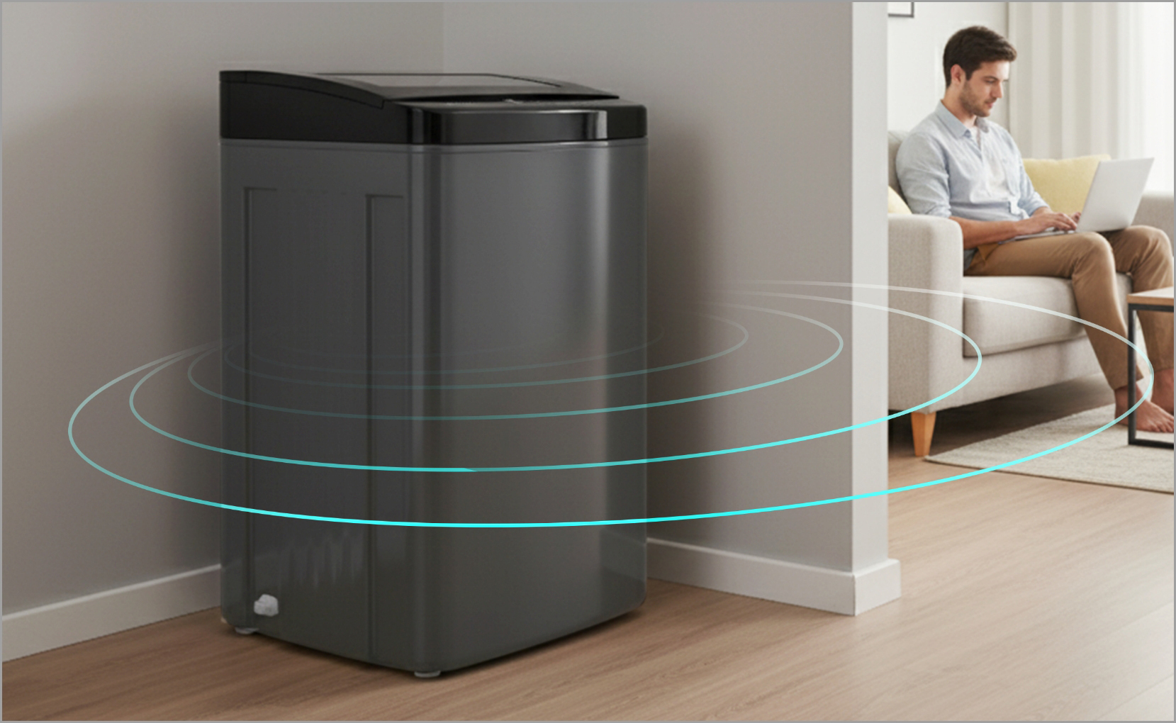 Akai 8 KG Fully Automatic Top Load Washing Machine (Dark Grey)