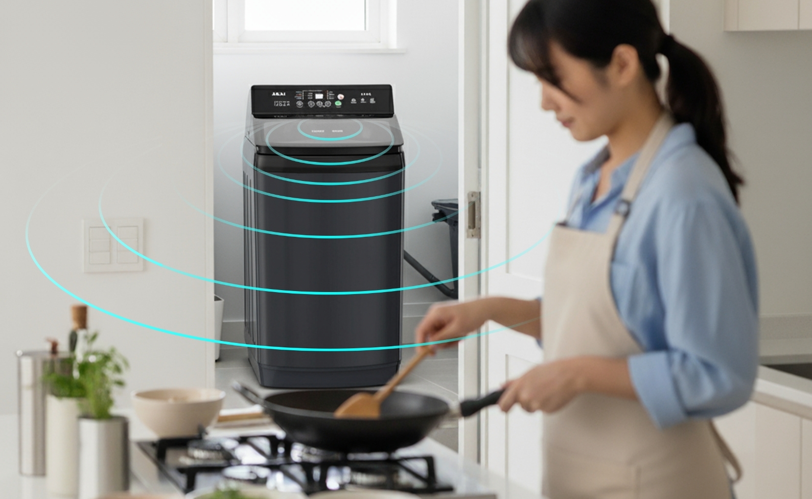 Akai 8 KG Fully Automatic Top Load Washing Machine (Dark Grey)