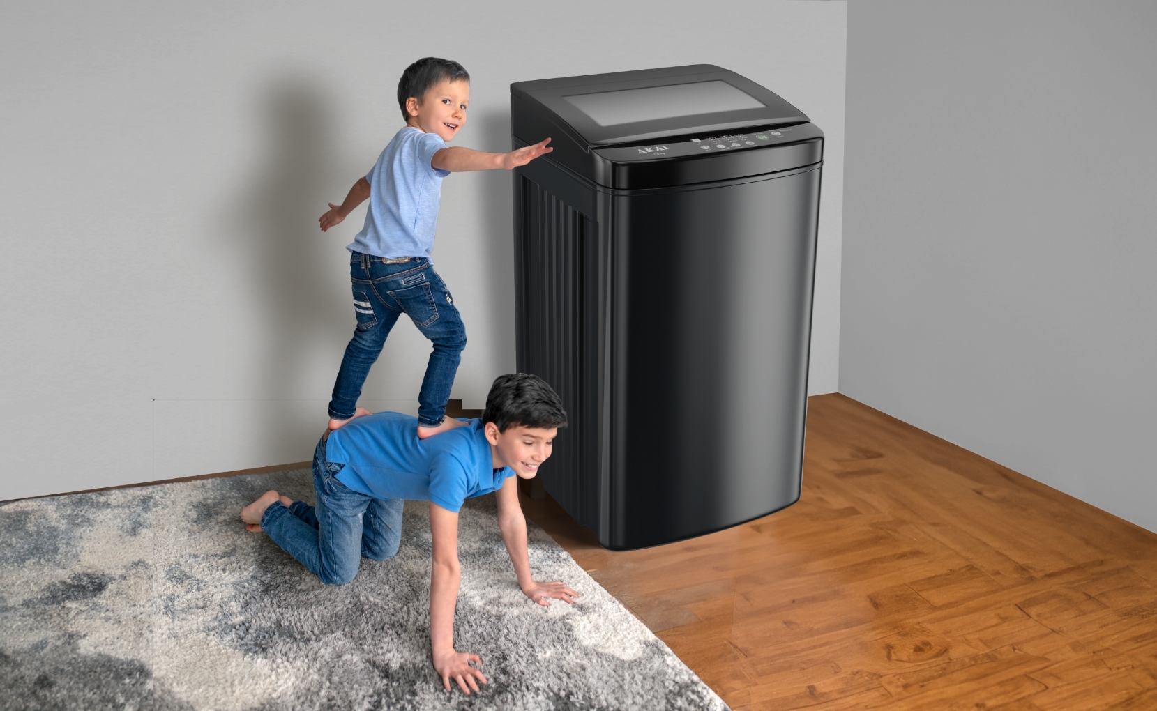 Akai 8 KG Fully Automatic Top Load Washing Machine (Dark Grey)