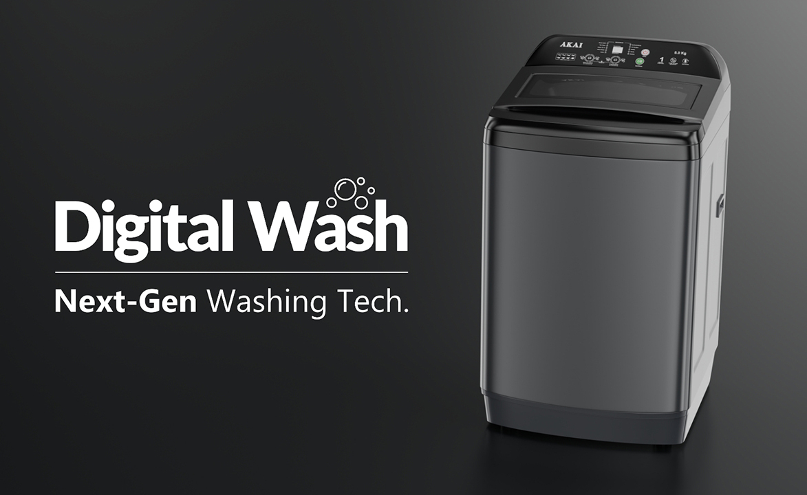 Akai 8 KG Fully Automatic Top Load Washing Machine (Dark Grey)