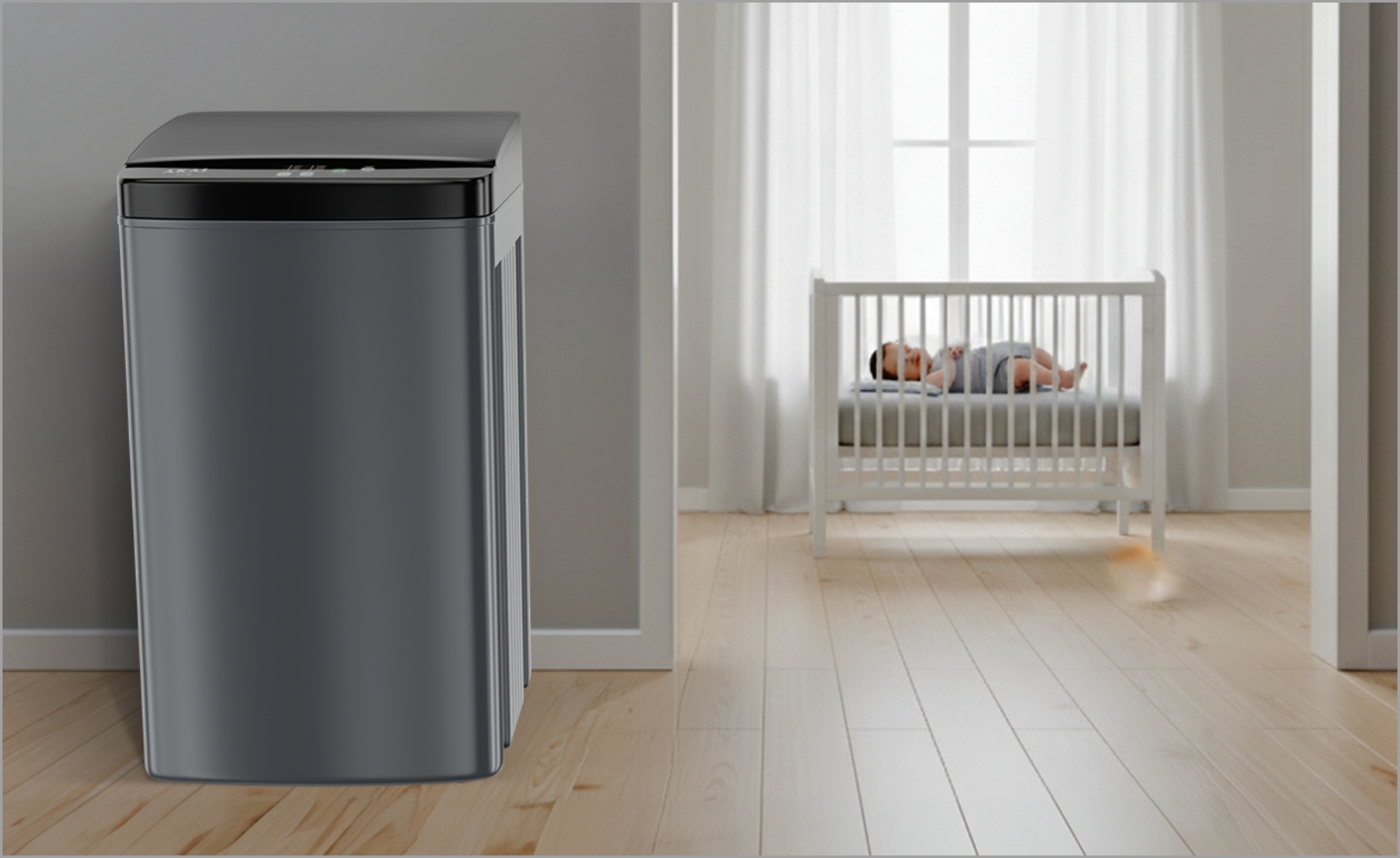 Akai 8 KG Fully Automatic Top Load Washing Machine (Dark Grey)