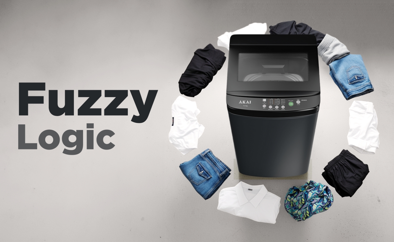 Akai 8 KG Fully Automatic Top Load Washing Machine (Dark Grey)