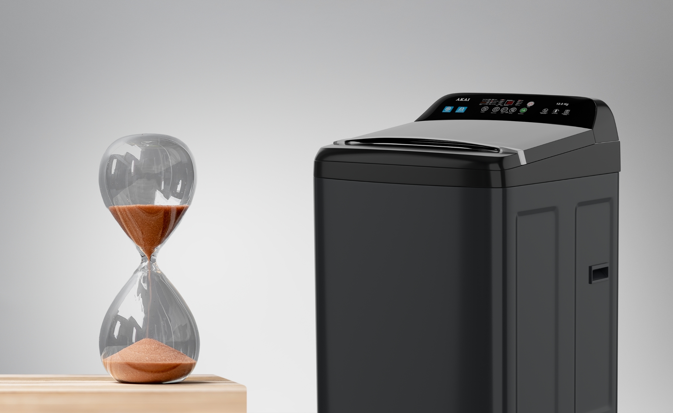 Akai 8 KG Fully Automatic Top Load Washing Machine (Dark Grey)