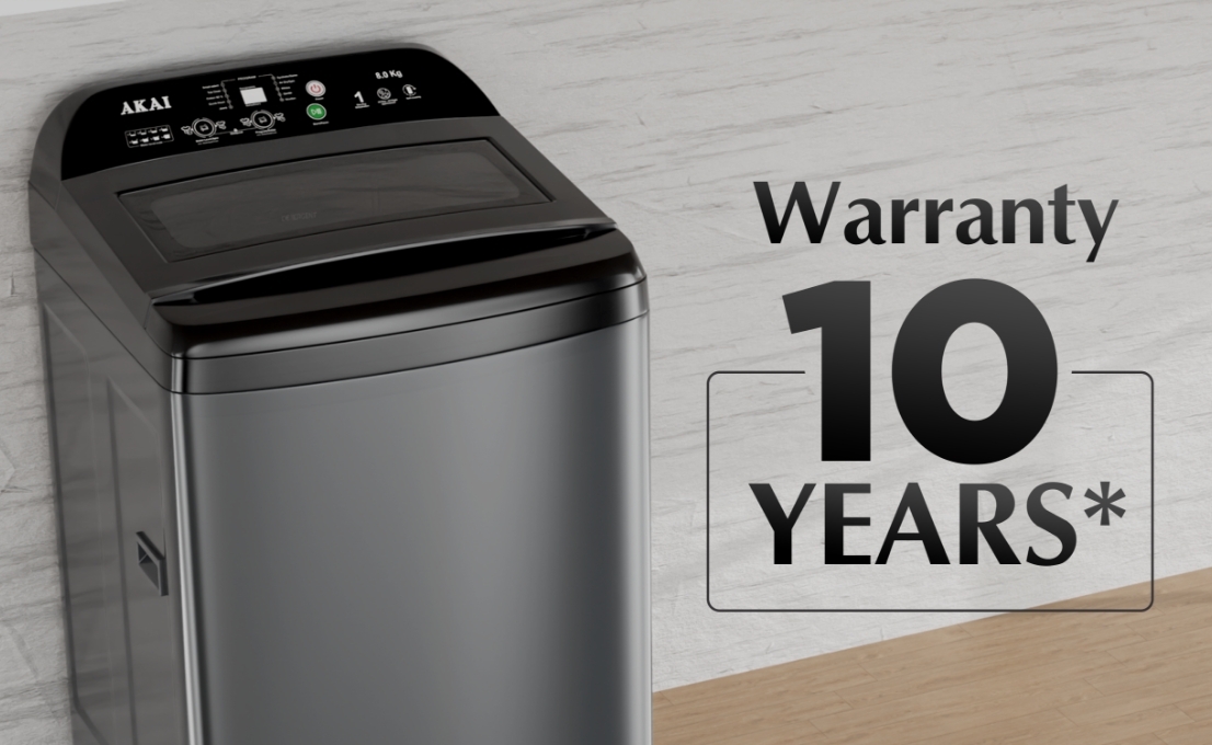 Akai 8 KG Fully Automatic Top Load Washing Machine (Dark Grey)