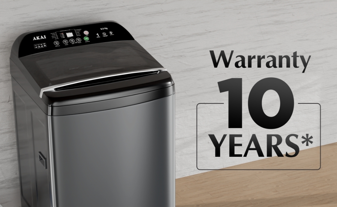 Akai 8 KG Fully Automatic Top Load Washing Machine (Dark Grey)