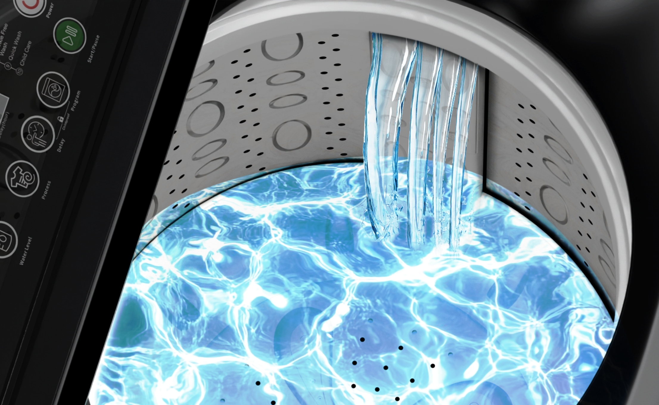 Akai 8 KG Fully Automatic Top Load Washing Machine (Dark Grey)