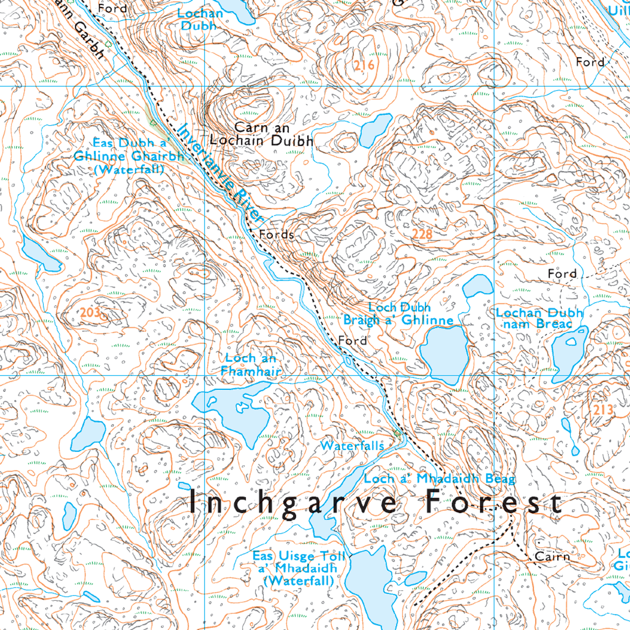 OS Map of An Teallach & Slioch - Hillgear