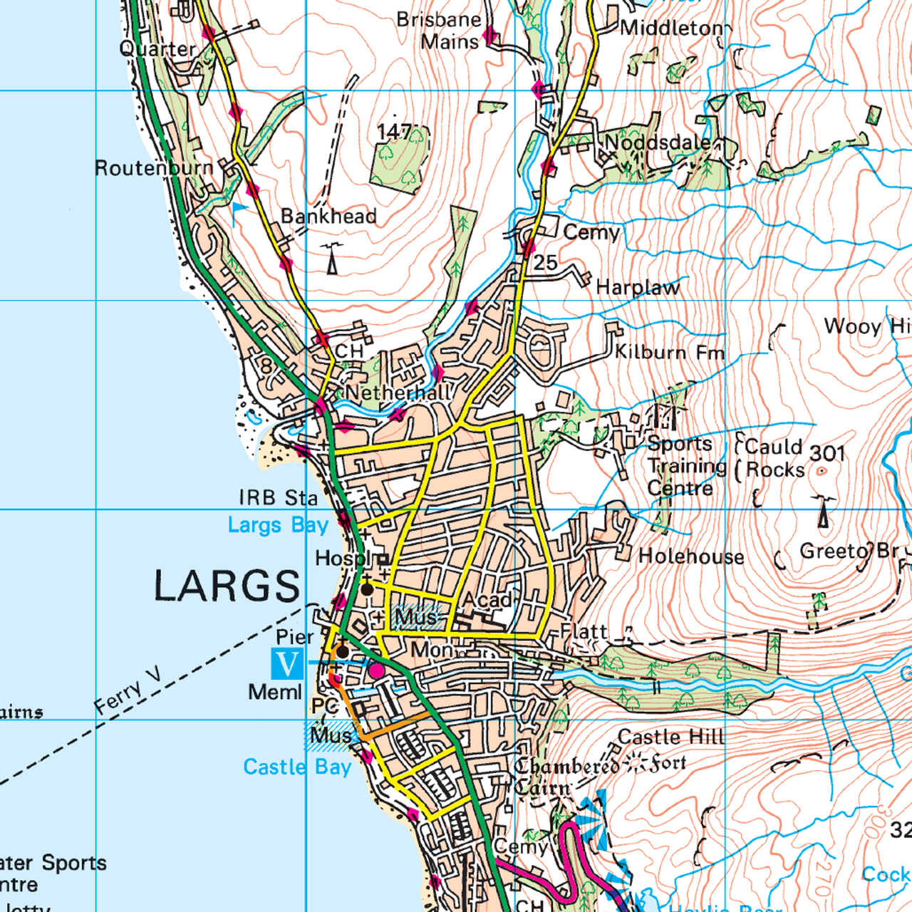 OS Map of Firth of Clyde Hillgear