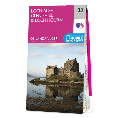 OS Map of Loch Alsh Glen Shiel Loch Hourn Hillgear