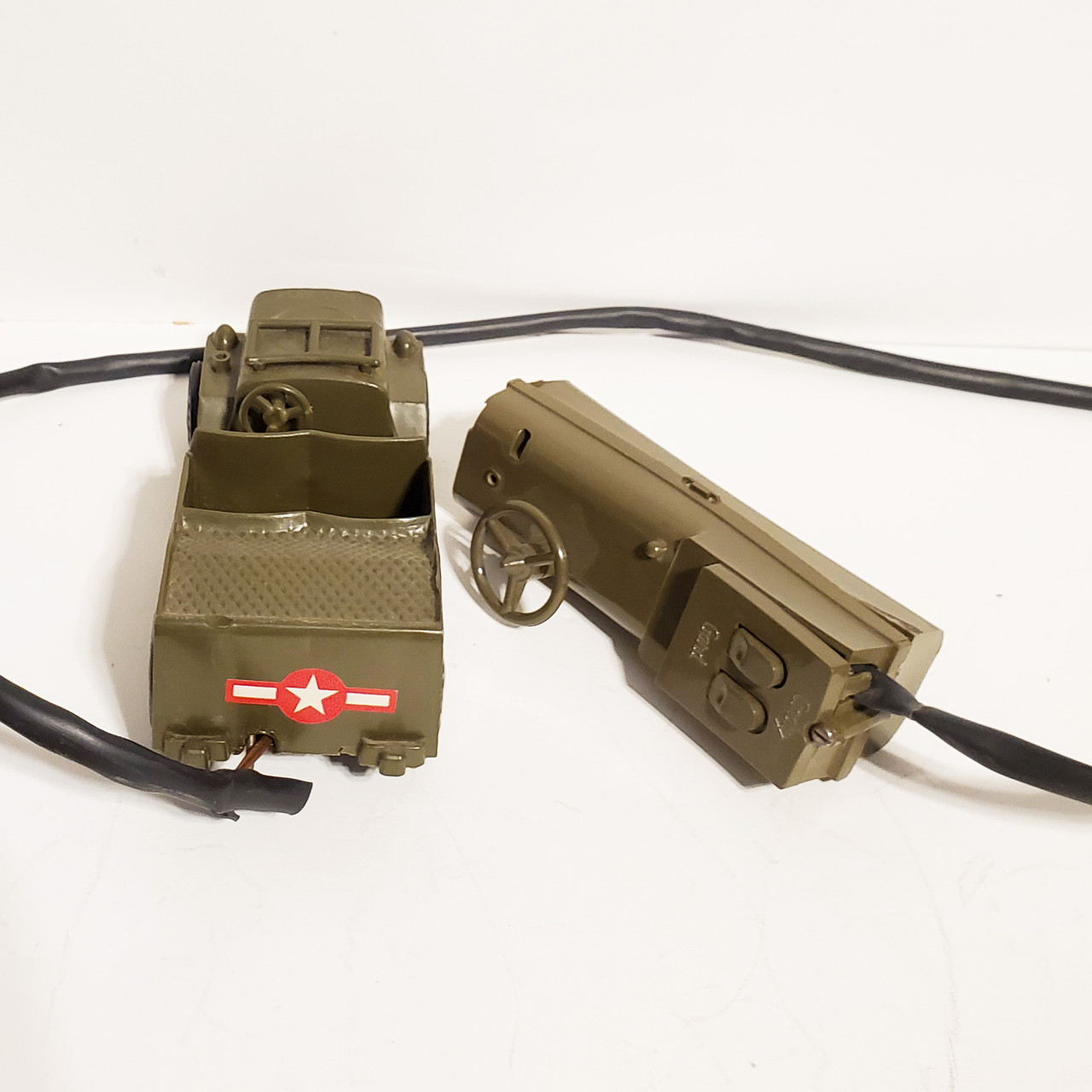 Vintage 1950's Andy Gard Remote Control US Army Jeep w/ Motor Powered