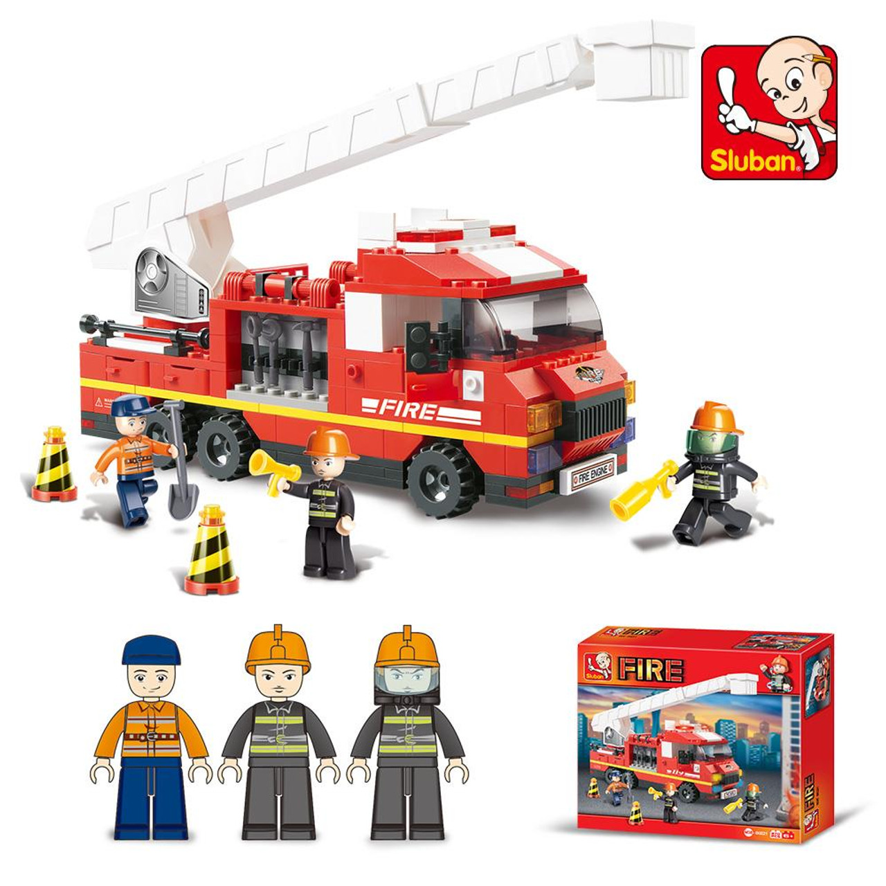 Sluban Fire Engine 270 Piece Building Bricks Set M38-B0221