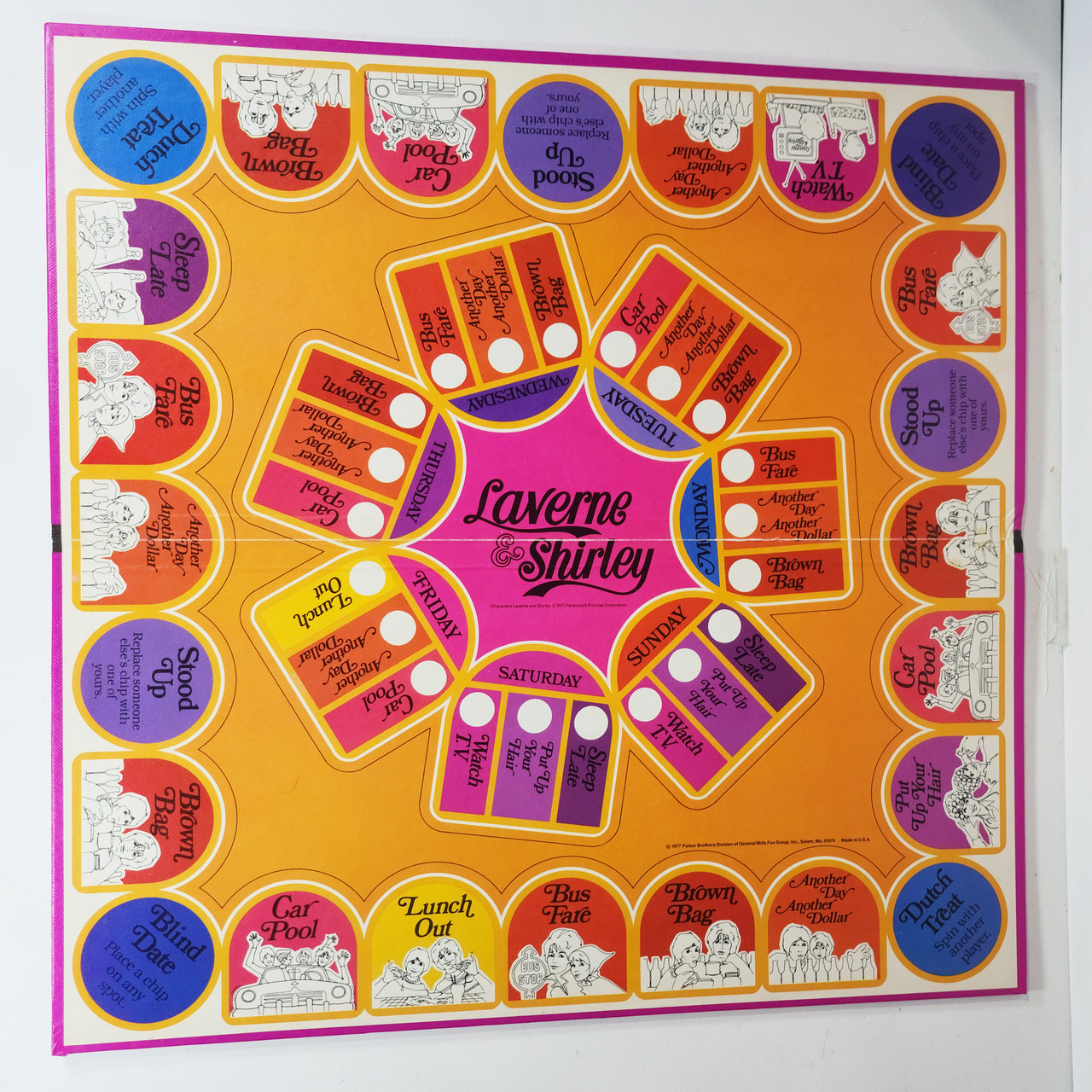 Vintage 1977 Laverne and Shirley Board Game Parker Brothers 166