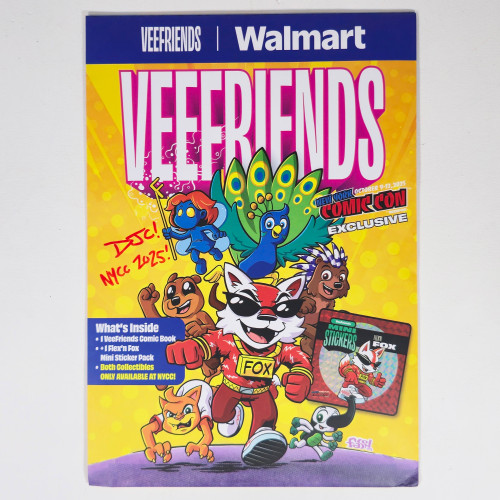 VeeFriends NYCC 2025 Walmart Exclusive Comic & Sticker Signed by DJC (Front)