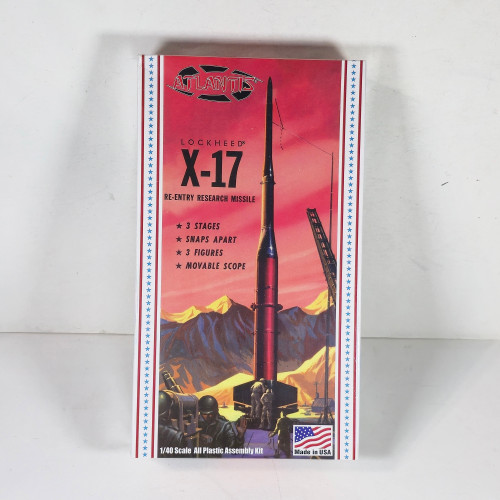 Atlantis 1:40 Scale Lockheed X-17 Re-Entry Research Missile Plastic Model Kit H1810 (Box Front)