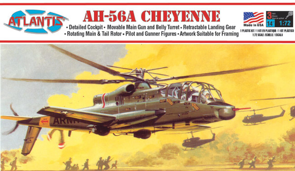 Atlantis Models AH-56A Cheyenne Helicopter Plastic Model Kit 1/72 Scale A506