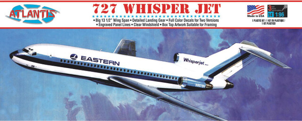 Atlantis Models Boeing 727 Whisper Jet Plastic Model Kit 1/96 Scale A351