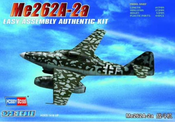 German ME-262 A2a 1:72 Scale Plastic Model Kit Hobby Boss #80248