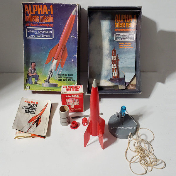 Vintage 1950's Alpha-1 Ballistic Missile Rocket Set by AMSCO