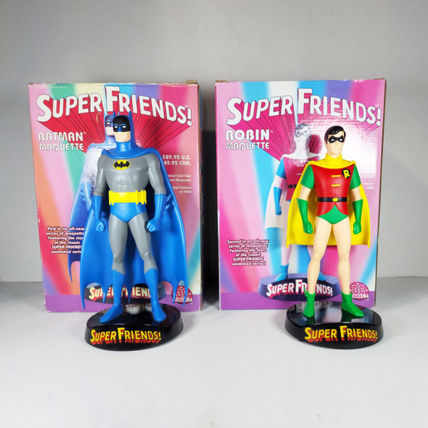 DC Direct 2003 Super Friends Batman & Robin Limited Edition Maquette Statues