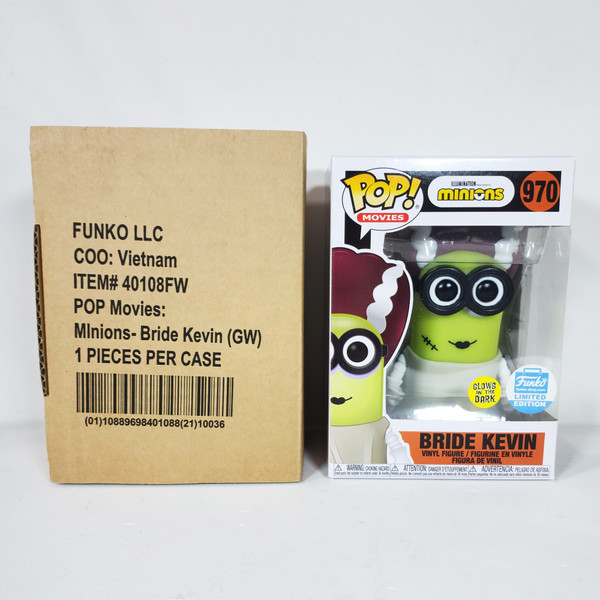 Funko Pop Movies Minions Bride Kevin #970 Glow in the Dark Funko Shop Exclusive