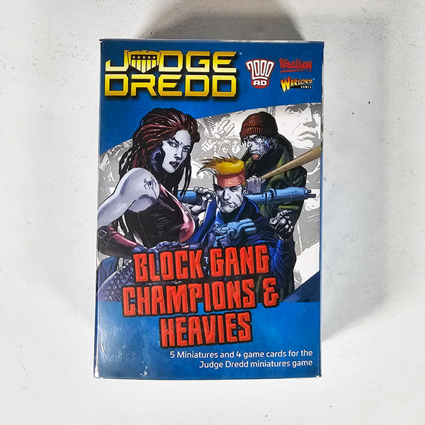 2000 AD Judge Dredd Miniatures Game Block Gang Champions & Heavies Warlord Games 652410211