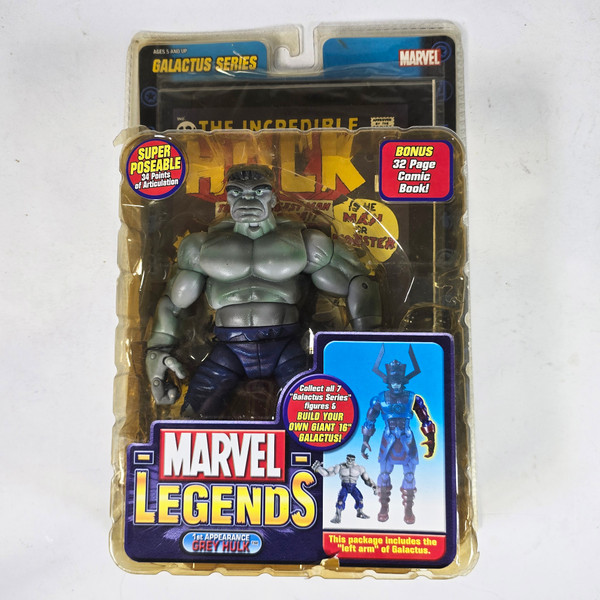 ToyBiz Marvel Legends Galactus BAF Series Incredible Hulk (1st Appearance, Grey) Action Figure