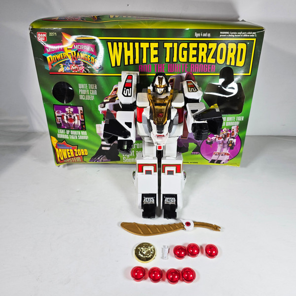 Vintage 1994 Bandai MMPR Mighty Morphin Power Rangers White Tigerzord 2271