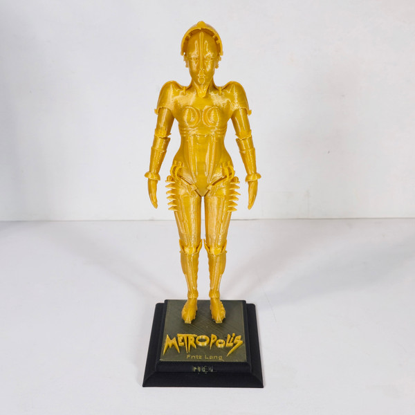 Fritz Lang's Metropolis Maria Robot 3D Printed Statue Prop Replica (Front View) Fritz Lang's Metropolis Maria Robot 3D Printed Statue Prop Replica (Front View)