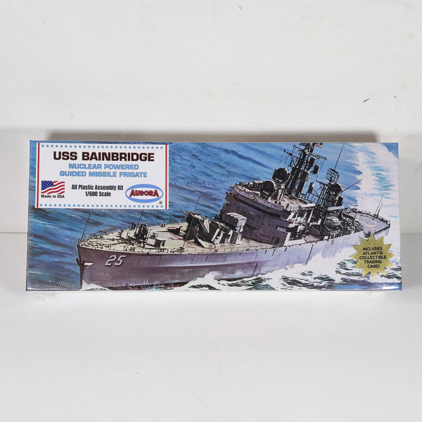 Atlantis 1:600 Scale USS Bainbridge Nuclear Powered Guided Missile Frigate Plastic Model Kit A717 (Box Front)