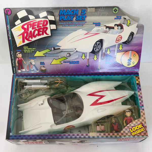 Vintage 1999 ReSaurus Speed Racer Mach 5 Play Set (Flap Open)