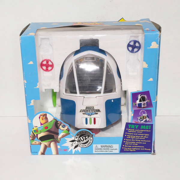 Vintage 1996 Thinkway Disney Toy Story Buzz Lightyear's Space Explorer Ship 62841 (Box Front)