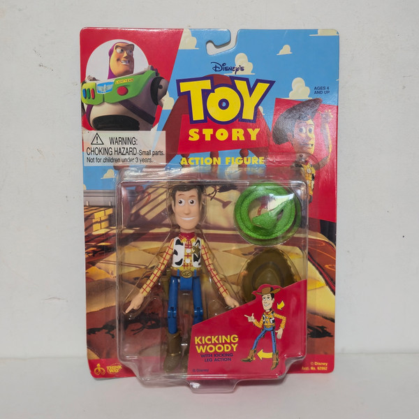 Thinkway Toys Toy Story Kicking Woody Action Figure 62863 (Front)