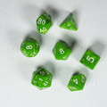 Acrylic 7-Die Gaming Dice Set Grass Green Silk Solid Dice