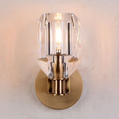JRS Charles Crystal Wall Sconce Brass 