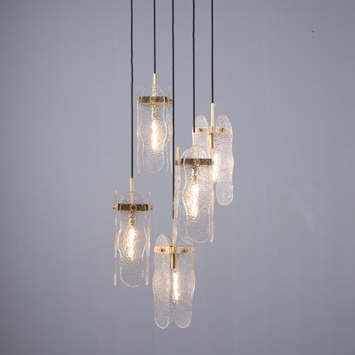 Roxana-II 5 Lights Luxury Brass Pendant