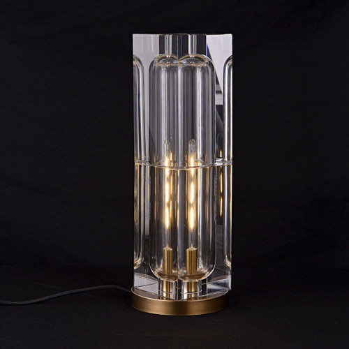 Ice-II Crystal Table Lamp Brass