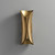 Front view of an unlit Hourglass Up Down Light wall light, emphasizing the unique sculptural hourglass shape of the gold metal fixture.