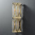 Side view of the unlit Fluted Glass Double Light Wall Sconce wall light, showing the depth of the upper and lower sections of vertically fluted glass and the metal mounting connected to the wall.
