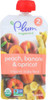 PLUM ORGANICS: Organic Baby Food Stage 2 Peach, Apricot & Banana, 4 oz New